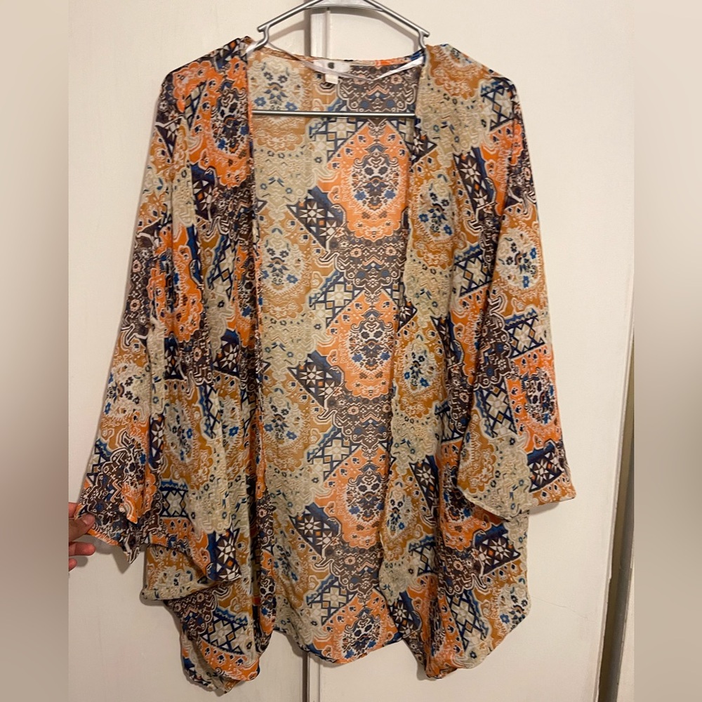 Boho orange Kimono